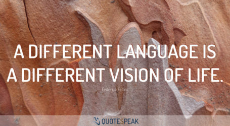 Language Quote: A different language is a different vision of life - Federico Fellini