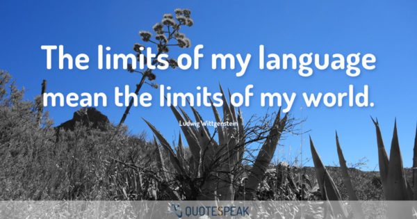 Language Quote: The limits of my language mean the limits of my world - Ludwig Wittgenstein